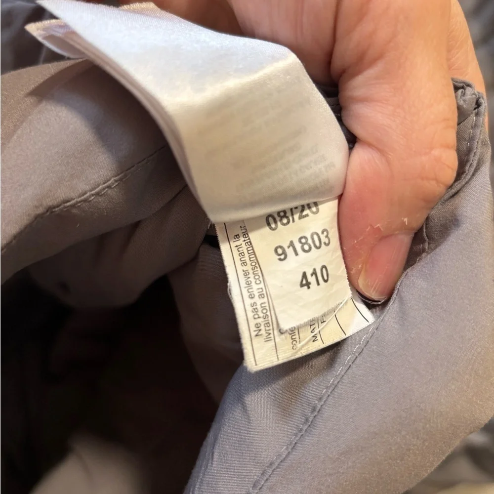 Lauren Ralph Lauren Sz M Gray Quilted Hooded Down Puffer Mid Length Jacket Coat